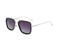 Long Keeper Retro Gafas de sol Cuadradas Marcos de Metal Tony Stark Gafas Iron Man Para Mujer Hombre UV protección