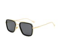 Long Keeper Retro Gafas de sol Cuadradas Marcos de Metal Tony Stark Gafas Iron Man Para Mujer Hombre UV protección
