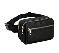 Long Keeper Riñonera Negra Mujer Hombre - Bolso Riñonera Elegante Bolso Cintura Adjustable Fanny Pack Riñonera Moda para Viajes Deportiva Running