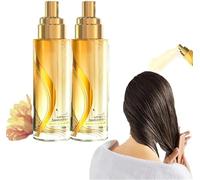 Long-Lasting Lightweight Hair Soft Essential Oil Spray,Fluffy Volumizing Hair Spray,Hair Oil Mist For Split Ends,Protein Smoothing Cream,Smooth Frizz and Add Shine (2 pcs-Freesia)