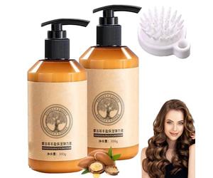 Long-Lasting Styling Moroccan Volume Moisturizing Elasticity,Moroccan Curl Defining Cream,300g Elastin Hair Treatment,Reduce Dry, Curly, Damaged Hair (2pcs)