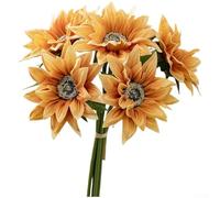 Long LFor Asting PU Ramo De Girasol Para Decoración Del Hogar Para Ation, Para Añade Para Un Toque De NFor Ature A Habitaciones Sin Mantenimiento (Naranja Oscuro)