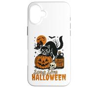 Long Live Halloween Funny Pumpkin Black Cat Men Women Carcasa para iPhone 16 Plus