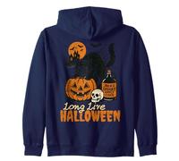 Long Live Halloween Funny Pumpkin Black Cat Men Women Sudadera con Capucha