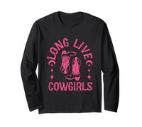 Long Live Pink Western Cowgirl Boots Despedida de Soltera Manga Larga