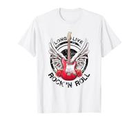 Long Live Rock And Roll Rock&Roll Guitarras Eléctricas Vintage Camiseta