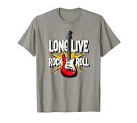 Long Live Rock & Roll - Guitarra icónica para Amantes de la música Camiseta, Hombre, Pizarra, L
