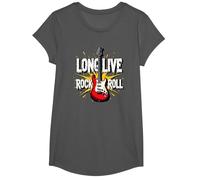Long Live Rock & Roll - Guitarra icónica para Amantes de la música Camiseta, Niñas, Asfalto, S