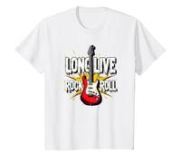 Long Live Rock & Roll - Guitarra icónica para Amantes de la música Camiseta, Niños, Blanco, 10 años
