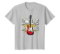 Long Live Rock & Roll - Guitarra icónica para Amantes de la música Camiseta, Niños, Plata, 2 años