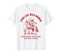 Long Live Women Wild West Cowgirl Rodeo Western Design Camiseta