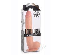 Long Logan 10" Dildo with Balls - Light