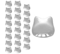 Long Nail Keyboard Stickers 24 Pack - Raised Cat Head Keycap Tabs for Typing Ease | Clear Acrylic Bubble Design Protector Caps, Anti Slip Finger Spacers for Laptop PC Work Study Use