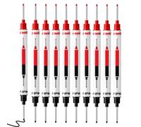 Long Nib Marker - 10 Piece Carpenter Ink Waterproof Pens, 21mm Deep Hole Marker with Extended Tip, Precision Layout Tool, Hardware Category, Professional Equipment for Construction Woodworking