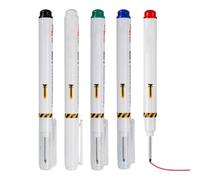 Long Nib Marker Pens - Deep Reach Markers, 20mm Quick-Dry Ink Marking Tool with 5-Piece Waterproof Color Set for Construction, Woodworking, Metal, Steel, Tile & Glass | For Builders & DIY Work