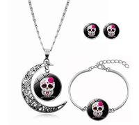 Long Pendant Necklaces For Women,Delicious Candy Cute Owl Animal,Rotating Moon Stud Earring Suit European and American Necklace Jewelry Crystal Pendant Sweater Chain Fashion Gift