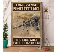 Long Range Shooting It's Like Golf But for Men - Placa de metal para hombres y mujeres, arte de pared para jardín, restaurante, cafetería, hogar, decoración de pared, arte de estaño, vintage, 8 x 12