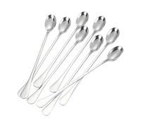 Long Spoon - Ice Cream Stirring Spoon, Stainless Steel Stirring Spoons Set, 8 Pieces, Polished Finish | Spoons For Iced Tea, Cocktails, Ice Cream, Desserts, Bar, Home, Drinks, Tableware, Beverage Use