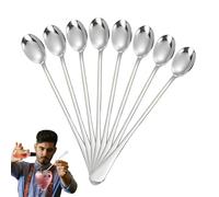 Long Spoon, Iced Tea Spoons Set, 7.48x1.3 inches, Stainless Steel Reusable Elegant Bar Drink Stirrer, Stirring Spoons for Desserts and Cocktails, Ice Cream Sundaes Coffee Milkshakes