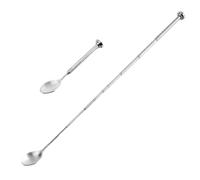 Long Stirring Spoon - Telescopic Stainless Steel Spoon, Cooking Aid Accessory, With Easy Handling | Long Handled And Extendable Mixing Spoons For Picnic, Travel, To Use