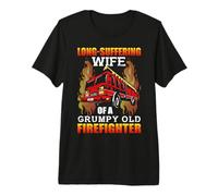Long Suffering Wife of A Grumpy Old Firefighter Camiseta Premium
