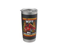 Long Suffering Wife Of A Grumpy Old Firefighter Vaso térmico de acero inoxidable de doble pared