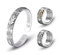 Long tiantian 4 pulseras de Feng Shui Feng Shui de obsidiana negra, pulseras de la suerte, pulseras Pi Xiu, pulseras ricas de la suerte para mujeres y hombres, Adjustable, Metal, No es una piedra