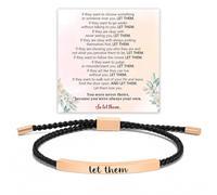 Long tiantian Pulsera Let Them con texto en inglés "Remember Who the F You are", pulseras de Dios está en control, cuerda trenzada ajustable, pulsera grabada a mano, joyería inspiradora, regalos para