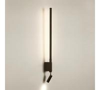 Long Tube Linear Wall Lamp, Ultra-Thin Bedside Reading Lamp, Wall Lamps, Metal Flute Wall Light with Adjustable Spotlight, Lamps(Darkwarm Light,X-Large)