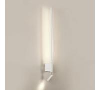 Long Tube Linear Wall Lamp, Ultra-Thin Bedside Reading Lamp, Wall Lamps, Metal Flute Wall Light with Adjustable Spotlight, Lamps(Whitewarm Light,X-Large)