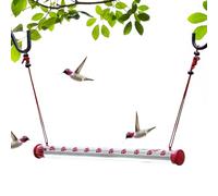 Long Tube Red Flower Hummingbird Feeder | PC Hanging Dispenser | 30cm 40cm Garden Outdoor Station | Attracts Hummingbirds with Vivid Blossom Design