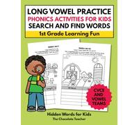 Long Vowel Practice Phonics Activities for Kids - 1st Grade Learning Fun Search and Find Words- CVCE and Vowel Teams: Hidden Words Coloring for Kids - ... Activities for Kids with Hidden Words)