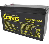 LONG WP7.2-12A/F2 WP7.2-12A/F2 - Batería de Plomo (12 V, 7,2 Ah, Fieltro de Plomo (AGM) (Ancho x Alto x Profundidad), 151 x 102 x 65 mm, Conector Plano de 6,35 mm
