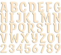 Longan Craft 72 letras de madera para manualidades,letras y números de madera sin terminar de 8 cm,letras de madera pequeñas para nombres de niños,pintura de bricolaje,arte,aprendizaje de ortografía,