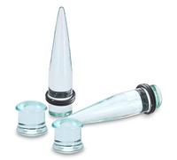 Longbeauty 1 par/2 pares de dilatadores de oreja, multicolores, cristal, dilatadores para orejas perforadas, 5 mm - 12 mm, 12MM