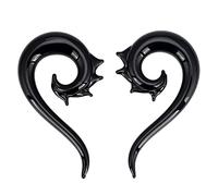 Longbeauty 1 par de tapones de cristal en espiral para los oídos, caballito de mar, dilatador de oreja de 5 mm - 10 mm, 6MM