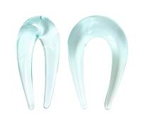 Longbeauty 1 par de tapones de cristal en espiral para los oídos, caballito de mar, dilatador de oreja de 5 mm - 10 mm, 10MM