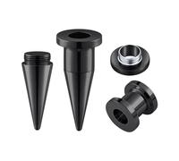 Longbeauty 8G-13/16 - Juego de dilatadores de oreja de acero inoxidable, 00G (10mm), Estilo B | Negro