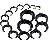 Longbeauty Arcyl - Juego de dilatadores de caracol, 1,6-10 mm, para piercing de oreja, dilatación, Halbmond, Acrílico