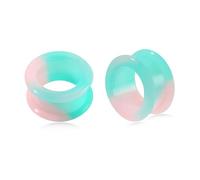 Longbeauty Plug de Oreja de Silicona Dura, Túnel de Carne, Hueco, Expandidor de Oreja Flexible, Piercing para la Oreja, 3mm-25mm, 25MM