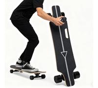 Longboard Eléctrico Para Adultos Y Principiantes - Plataforma De 7 Capas De Arce Con Absorción De Golpes, Velocidad Máxima 25-50 Km/H, Mando LCD Con Control De 4 Velocidades Single-Drive-30km