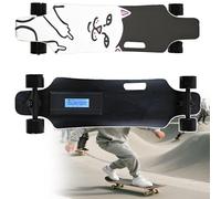 Longboard eléctrico todo terreno con control remoto, 25 km con batería de 4400 mAh, rango de 8 km, frenado suave y control de 4 velocidades, capacidad de 90 kg, cubierta de arce, tipo A