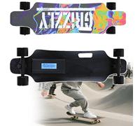 Longboard eléctrico todo terreno con control remoto, 25 km con batería de 4400 mAh, rango de 8 km, frenado suave y control de 4 velocidades, capacidad de 90 kg, cubierta de arce, tipo B