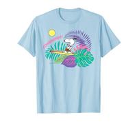 Longboard Retro Peanuts Snoopy Summer Surfing Hawaii Holiday Camiseta