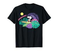 Longboard Retro Peanuts Snoopy Summer Surfing Hawaii Holiday Camiseta