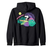 Longboard Retro Peanuts Snoopy Summer Surfing Hawaii Holiday Sudadera con Capucha