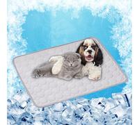 LONGCAO Alfombra Refrescante, Manta Fria para Perros 100 x 75 cm Auto Refrigerante No Tóxico Suave Lavable y Duradero Manta Fria para Perros Gatos para Casa, Viajes y Coche, Gris