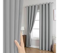 LONGCAO Cortinas Cortas 1 Pieza 230 x 210 cm Cortinas Termicas Aislantes Frio y Calor, Acusticas, Cortina Separador de Ambientes Modernas Blackout para Dormitorio Comedor, Gris Claro