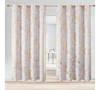 LONGCAO Cortinas Opacas 1 Pieza 240 x 120 cm Cortinas Termicas Aislantes Frio y Calor, Acusticas, Cortina Separador de Ambientes Salon Moderno para Habitacion Infantiles, Blanco