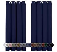 LONGCAO Cortinas Termicas Aislantes 230 x 250 cm Cortinas Termicas Aislantes Frio y Calor, Acusticas, Cortina Separador de Ambientes Cortina Dormitorio Sala para Salon Dormitorio, Azul Oscuro